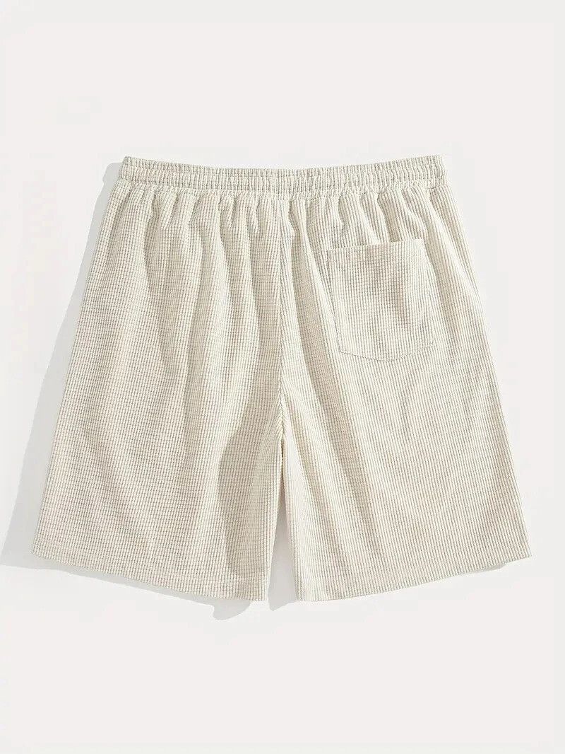 FABRIPPLE Men’s White Knitted Shorts for Summer - Image 2